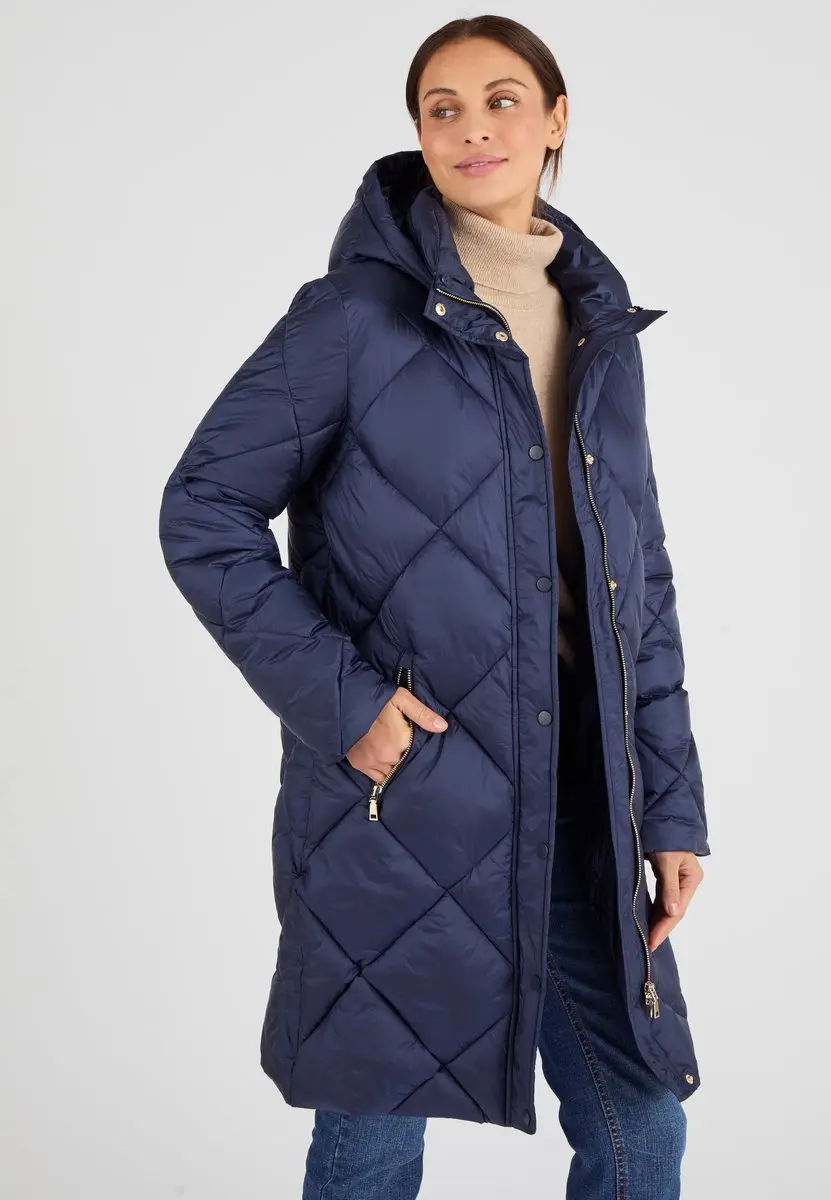Damart - Gewatteerde maxi bodywarmer glanzend Thermolactyl - Dames - Blauw - 38-40 (S)