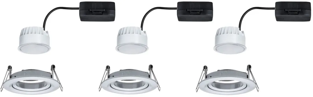 Paulmann Nova Coin LED-inbouwlamp 3x6W 470lm 84mm - 2700K - Alu gedraaid - afbeelding 6 van 6