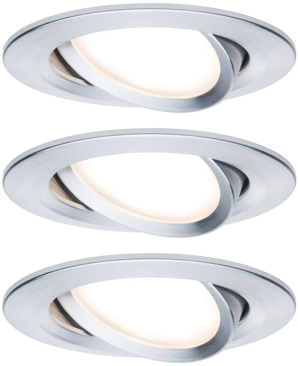 Paulmann Nova Coin LED-inbouwlamp 3x6W 470lm 84mm - 2700K - Alu gedraaid