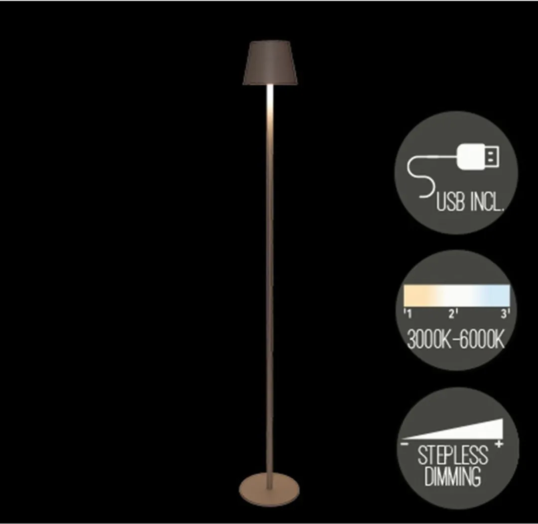 Anna's Collection Ambiance Staande Lamp - Beige 120cm - Oplaadbaar
