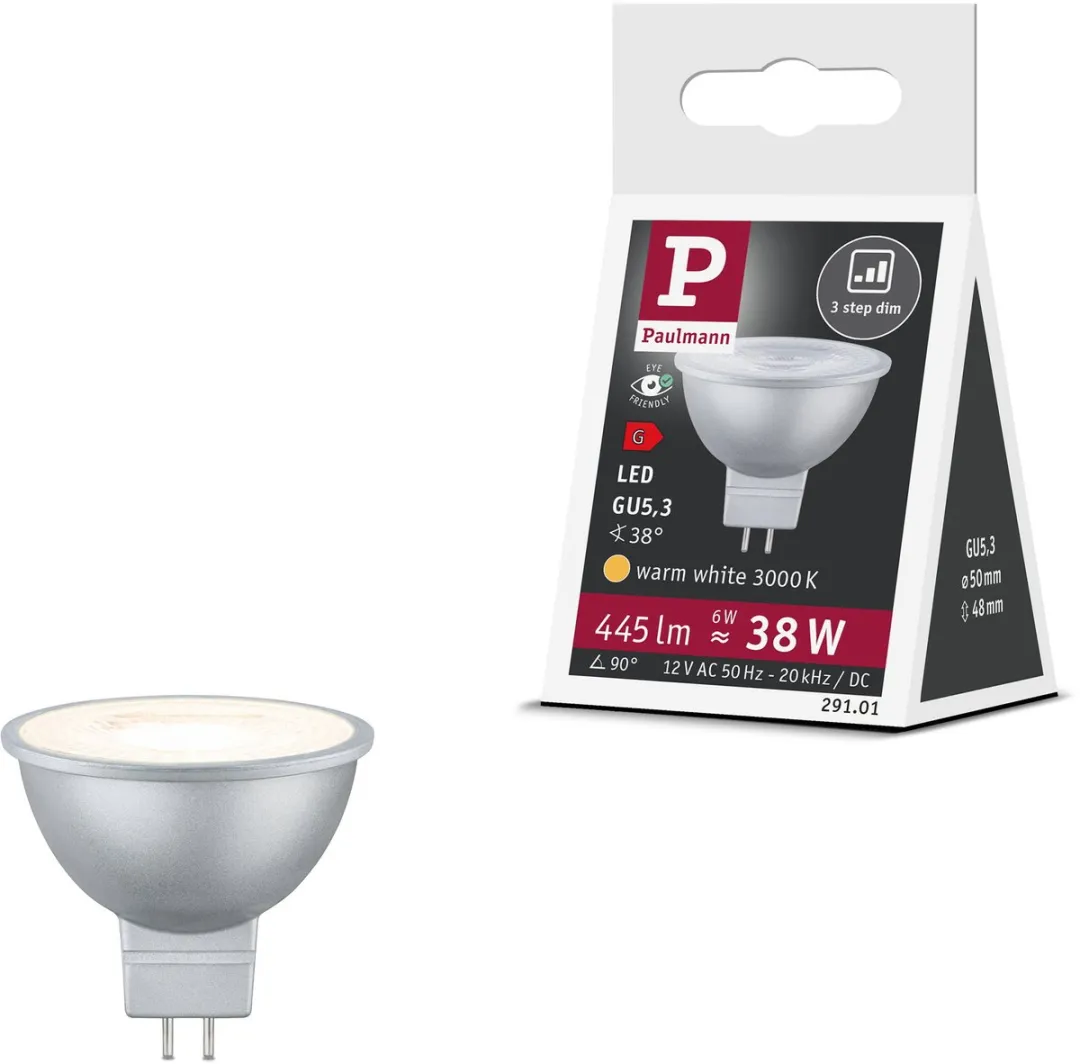 Paulmann LED Reflector GU5.3 6W 3000K - 445lm Mat Chroom