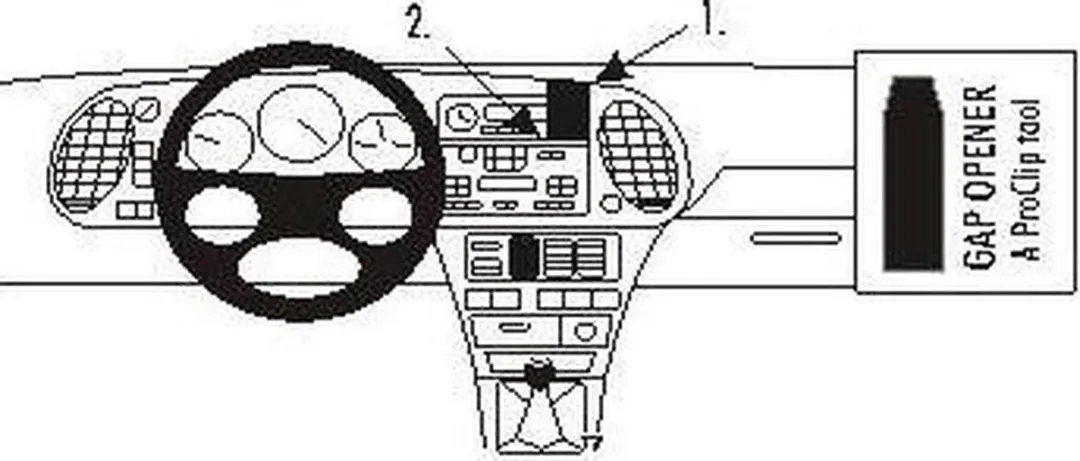 Brodit ProClip Center Mount Saab 9-3 1998-2002 - 852830 - Zwart