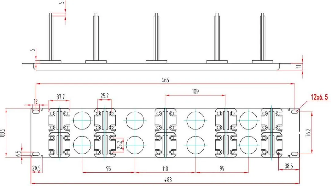 Renkforce RF-3525040 Kabelgeleiding 19" 2HE - Zwart
