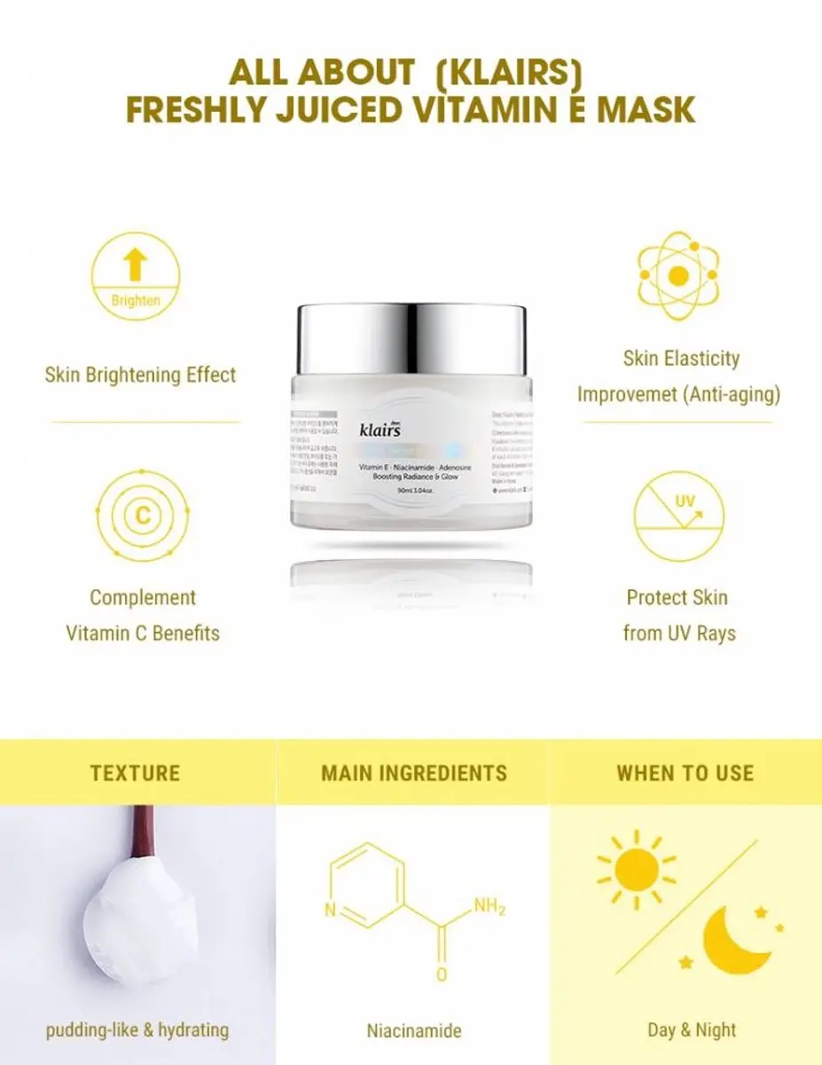 Klairs Freshly Juiced Vitamin E Mask 90ml - afbeelding 3 van 6