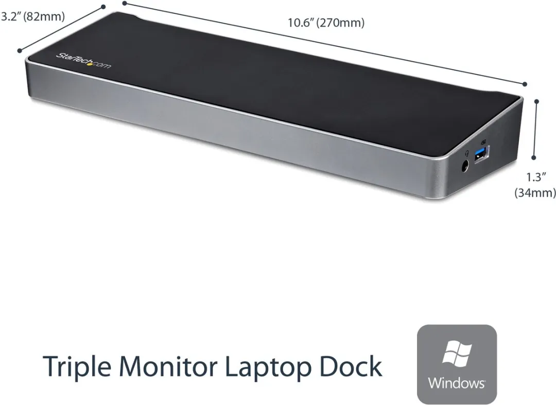 Startech USB3DOCKH2DP Triple Monitor USB 3.0 Docking Station - 2x 4K DisplayPort & HDMI - Zwart