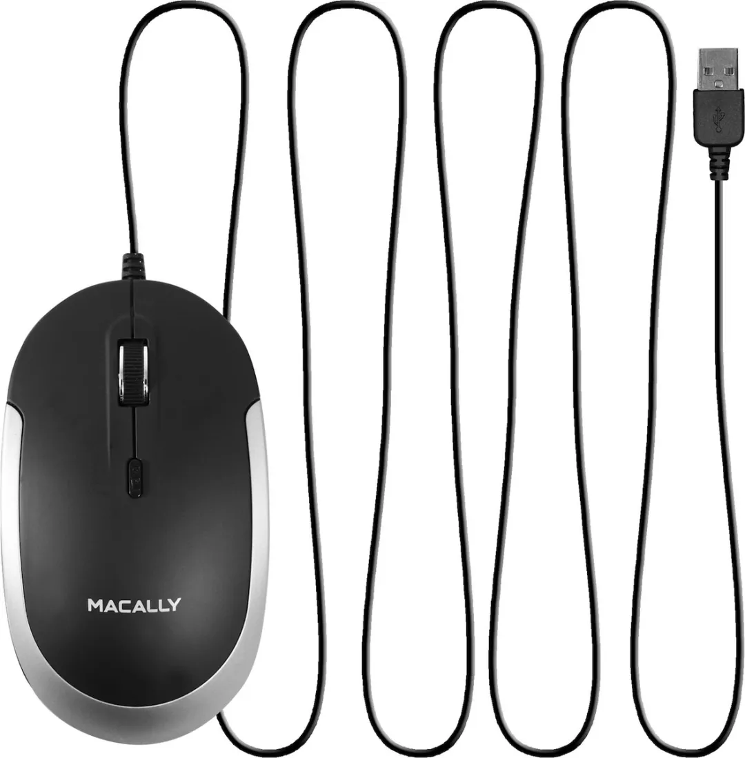 Macally DYNAMOUSE-SG USB Muis - Zwart/Grijs - afbeelding 6 van 6