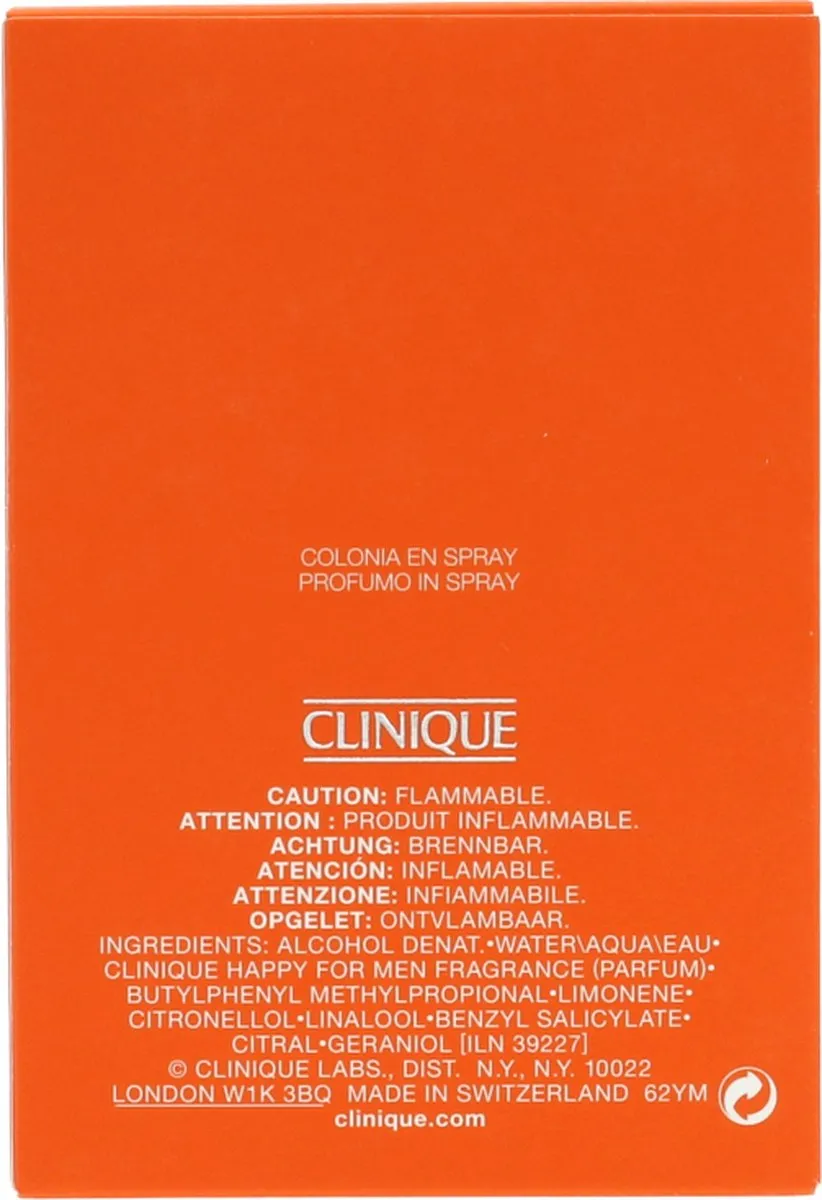 Clinique Happy Men Cologne - Herenparfum met frisse citrusnoten - 100 ml