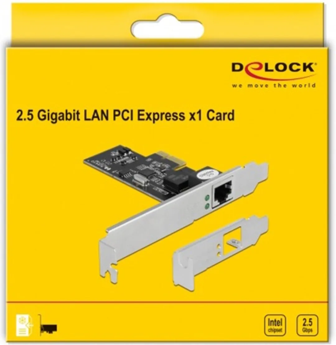 Delock PCIe x1 2.5Gbps LAN Kaart RJ45 - Zwart