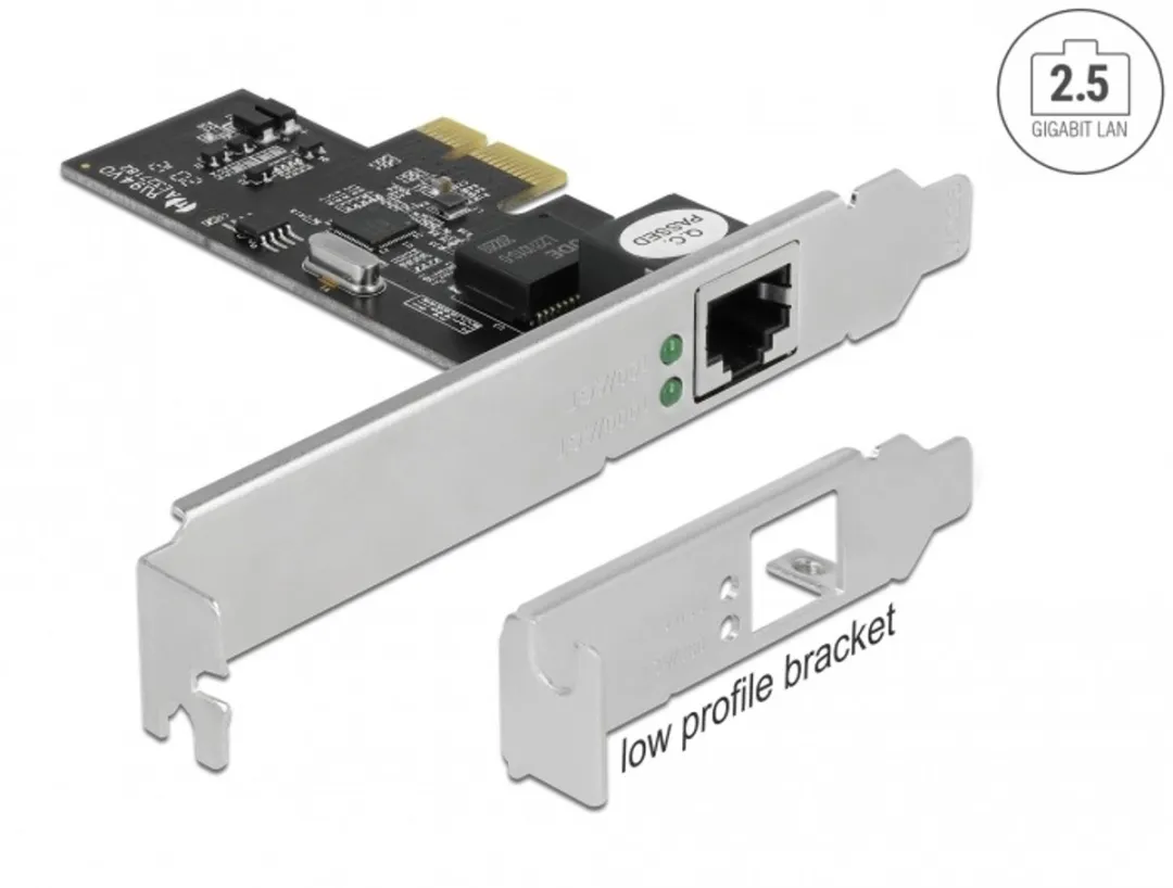 Delock PCIe x1 2.5Gbps LAN Kaart RJ45 - Zwart