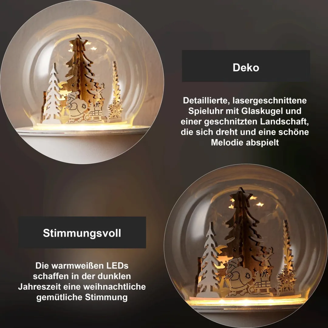 Star Trading Grauberg LED Tafellamp - Muziekdoosje - 4 Lichtpunten