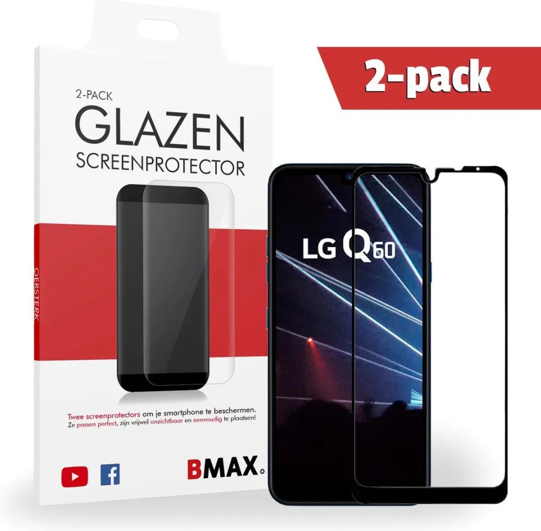 BMAX Glazen Screenprotector LG Q60 Full Cover