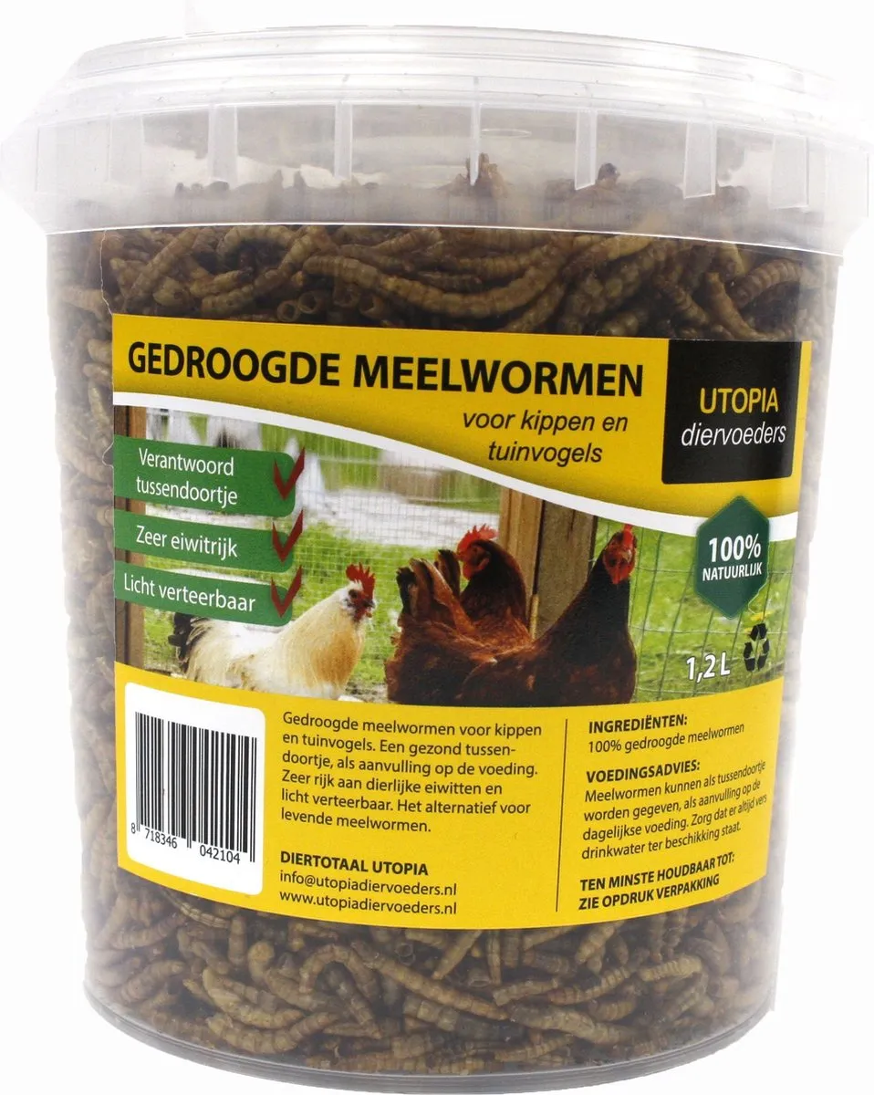 Utopia Gedroogde Meelwormen 1,2 LTR