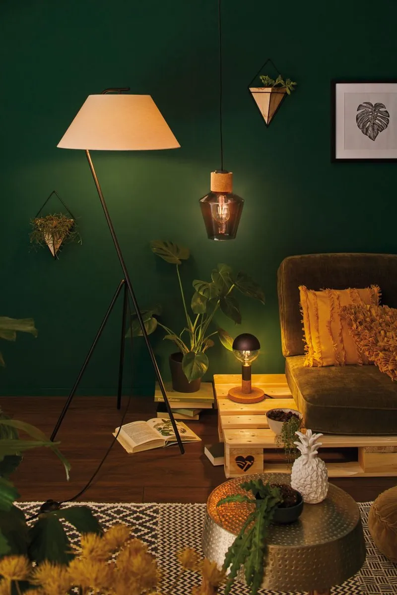 Paulmann Neordic Hanglamp Edla E27 20W Rookglas - Kurk/Zwart