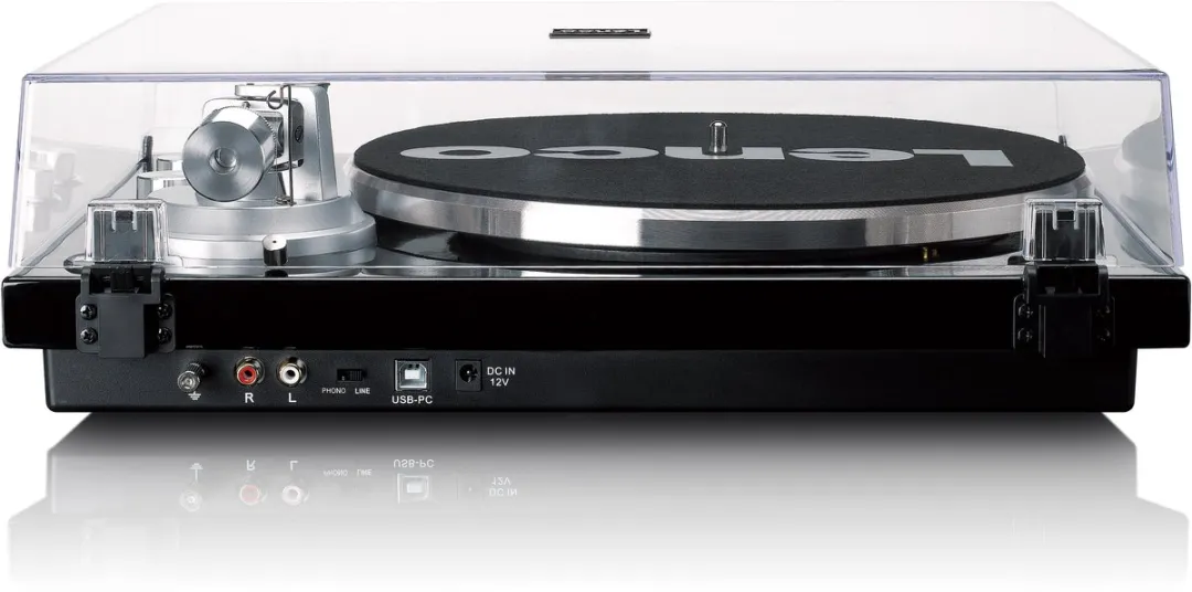 Lenco Platenspeler Bundel LBT-215BK + TTA-180TN - Platenspeler met Bluetooth + Aandrukgewicht met Disco Lichteffect - Expertise Lijn