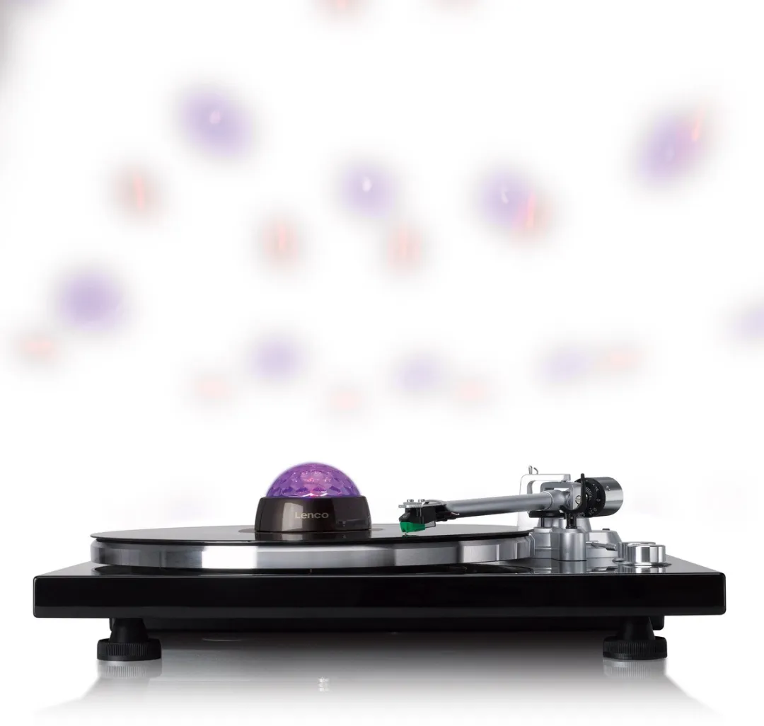 Lenco Platenspeler Bundel LBT-215BK + TTA-180TN - Platenspeler met Bluetooth + Aandrukgewicht met Disco Lichteffect - Expertise Lijn