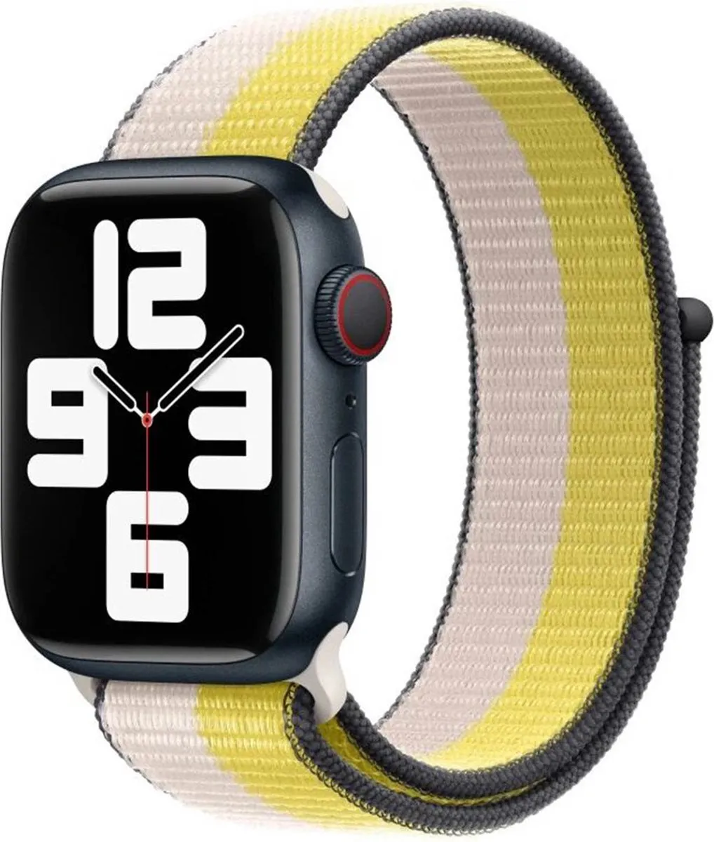 Apple Watch Geweven Sportband Havermelkwit/Citroenzeste