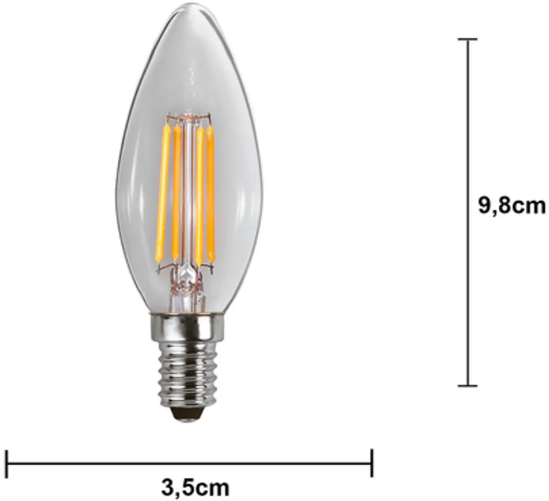 Star Trading Kaarslamp E14 4.2W Warm Wit - Helder
