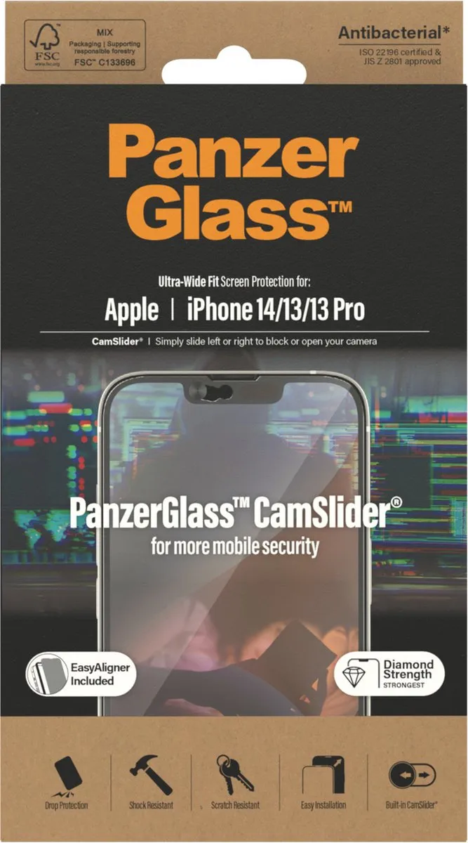 PanzerGlass Ultra-Wide CS-AB iPhone 14/13/13 Pro Schermbeschermer