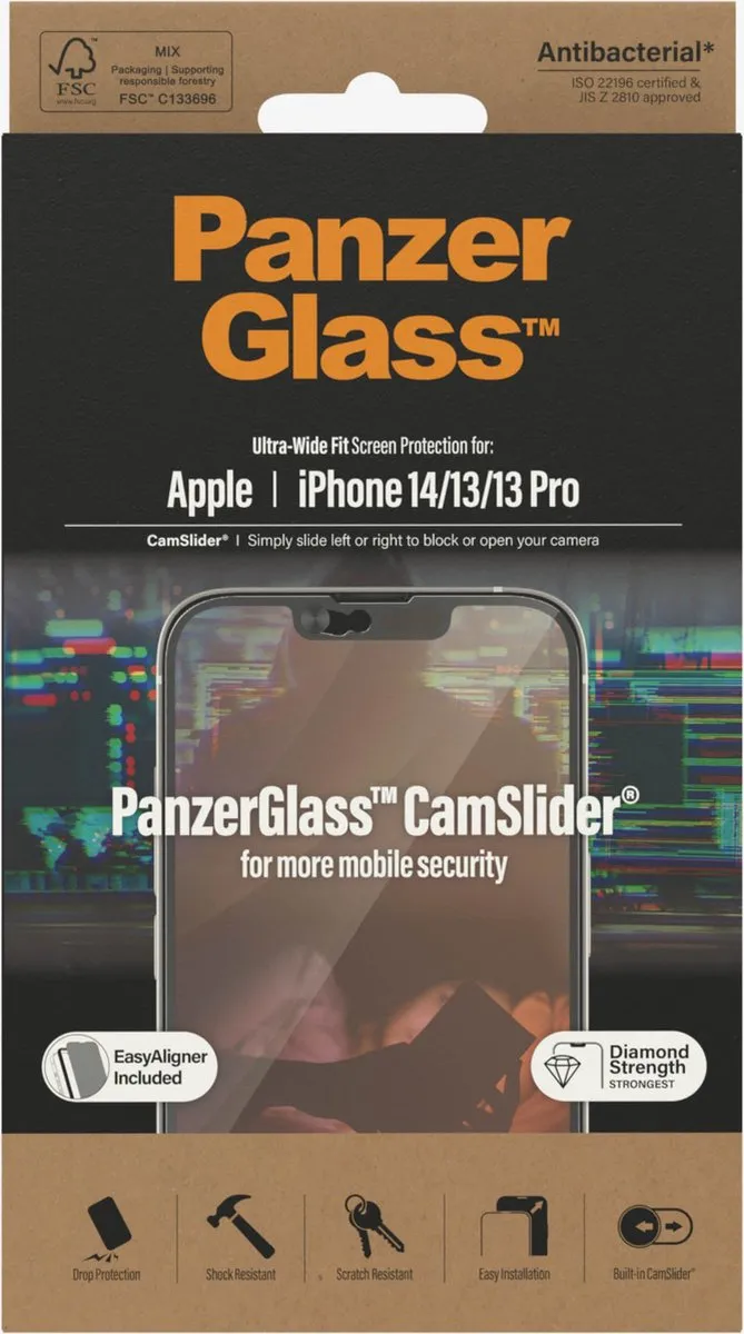 PanzerGlass Ultra-Wide CS-AB iPhone 14/13/13 Pro Schermbeschermer