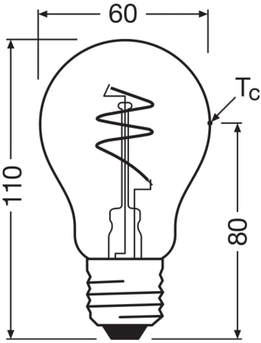 Osram Vintage 1906 LED Classic Slim E27 4.9W - 470lm Warm Wit - afbeelding 6 van 6