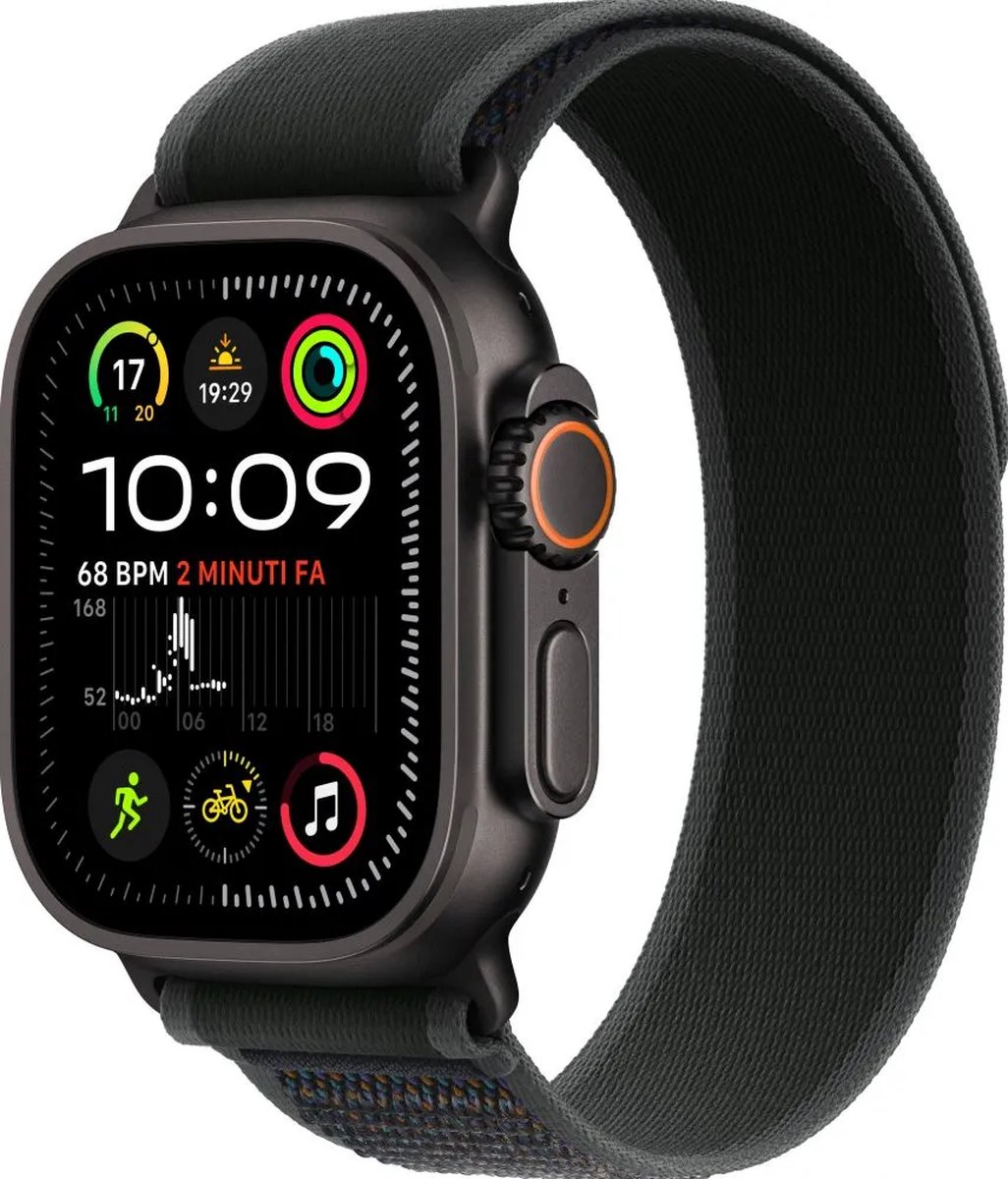 Apple Watch Ultra 2 Cellular 49mm - Trail-bandje M/L - Zwart