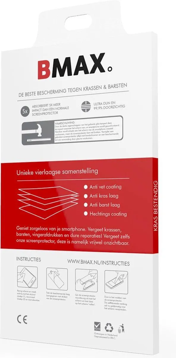 BMAX BMAX651227 Glazen Screenprotector OnePlus 8T - 2 Stuks - Zwart