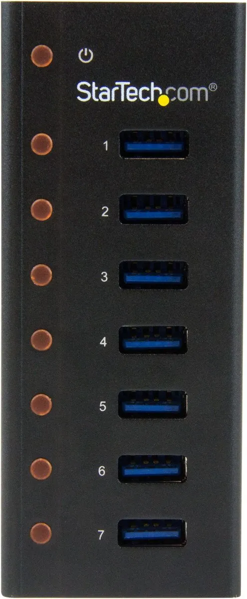 Startech ST7300U3M USB 3.0 Hub 7 Poorten - Zwart