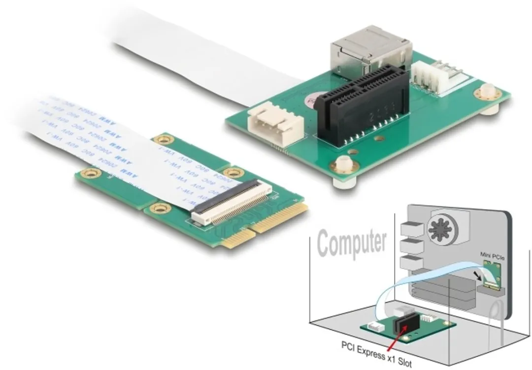 Delock Mini PCIe naar PCIe x1 Converter