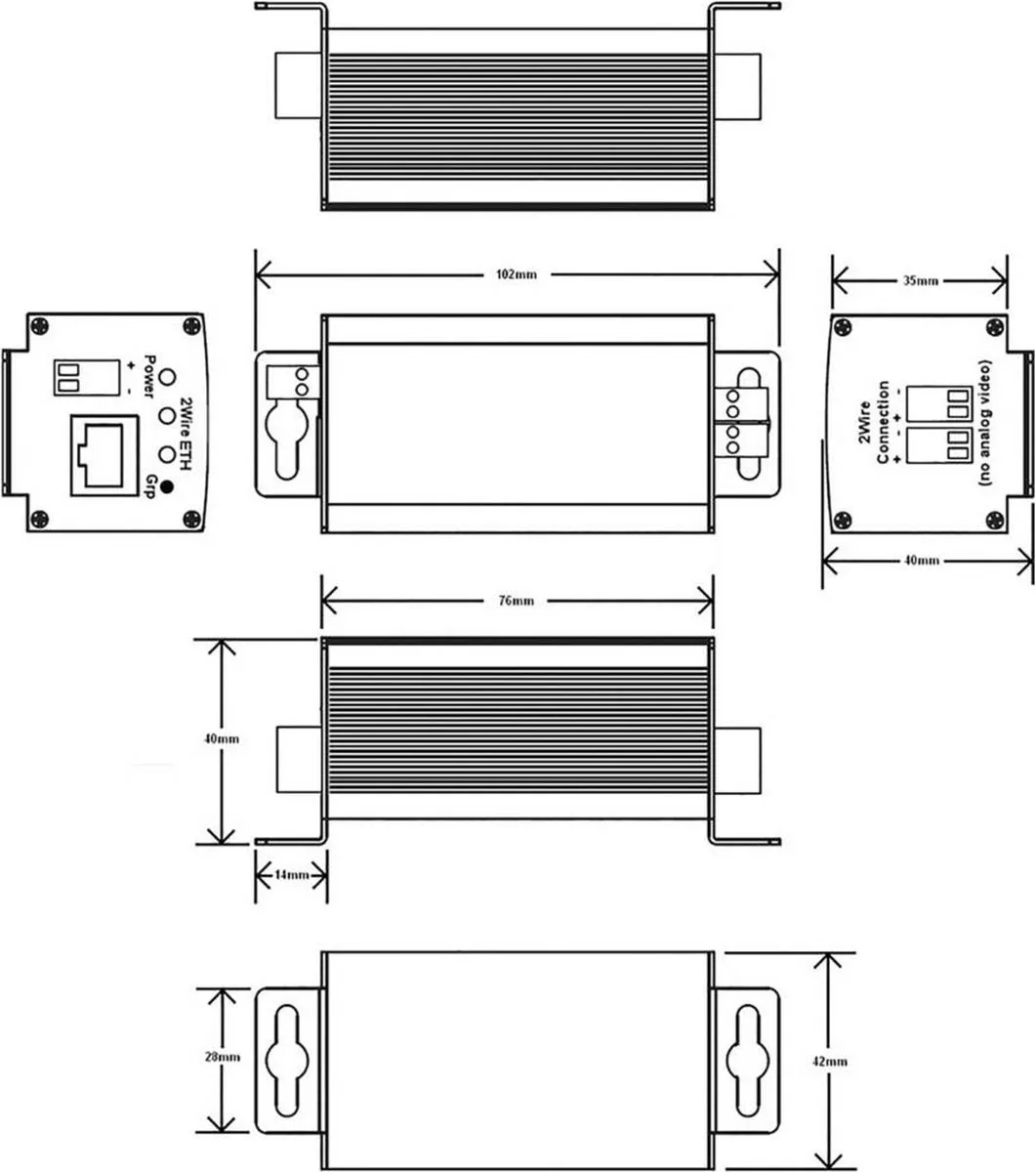 Renkforce RF-2979162 Netwerkuitbreiding 2-draads - 100 MBit/s - 400m - afbeelding 6 van 6