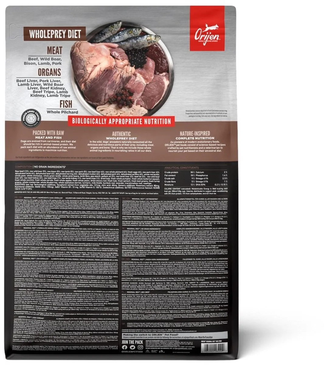 Orijen Whole Prey Regional Red Hondenvoer 2kg