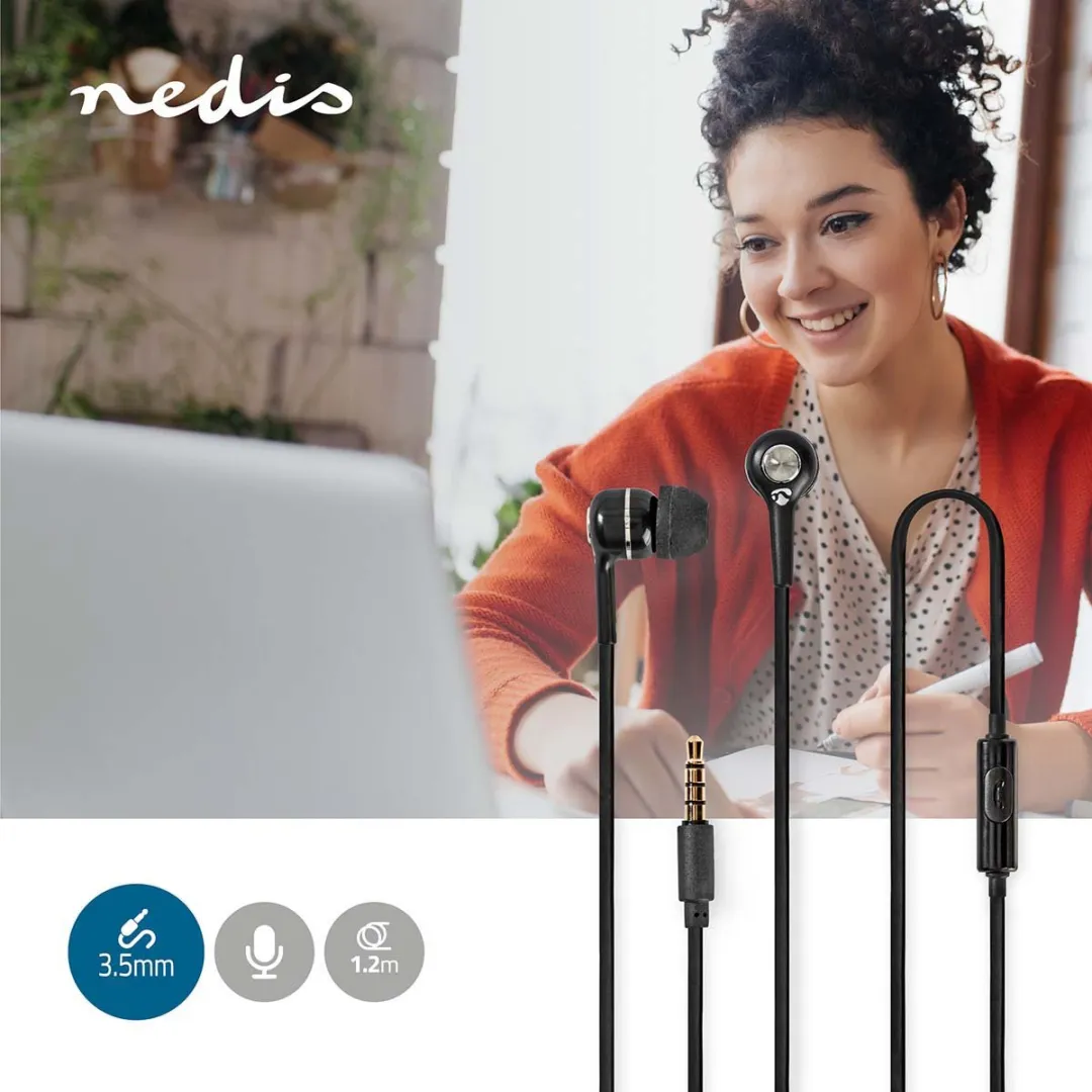 Nedis HPWD2020 Bedrade Koptelefoon 1.2m - Zilver/Zwart
