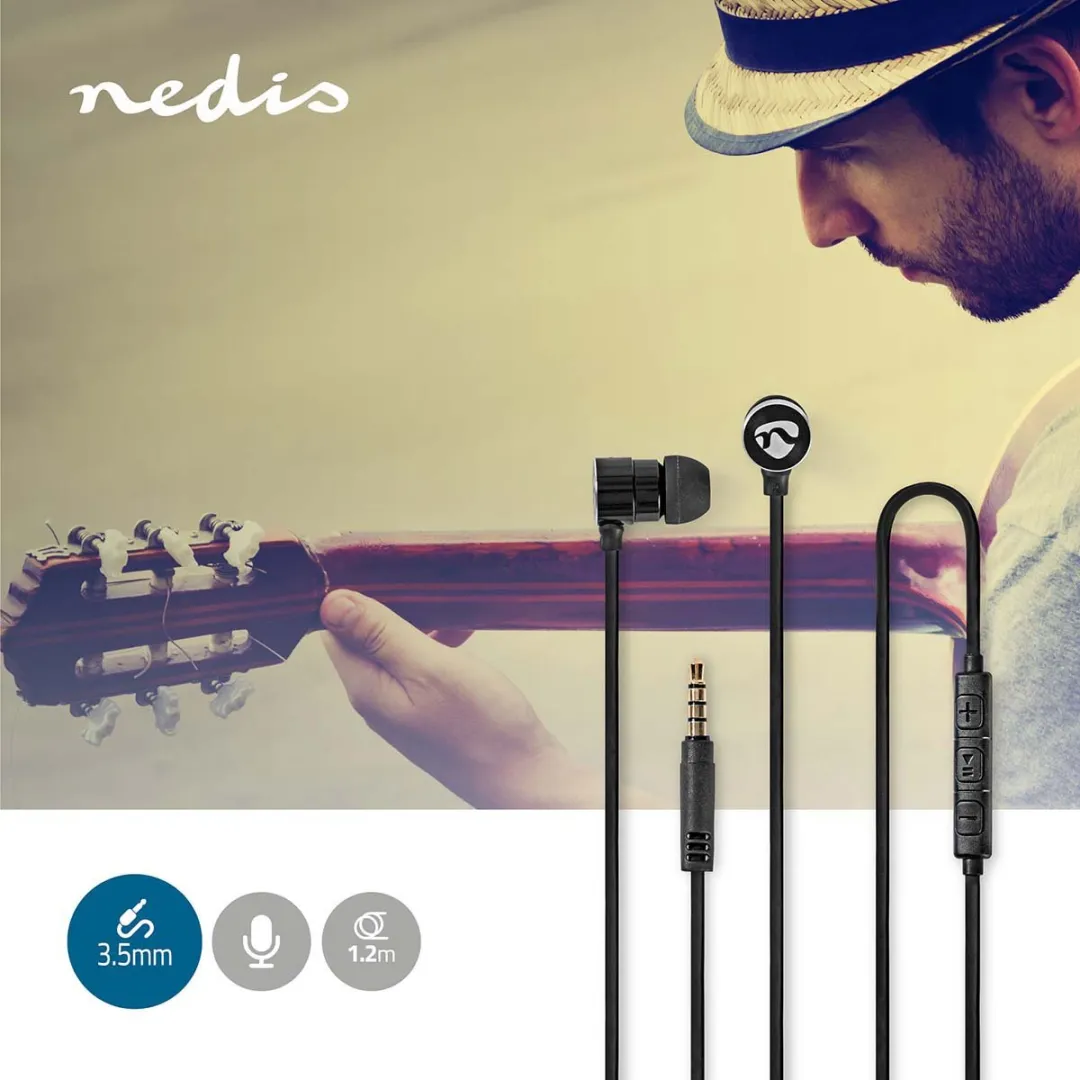 Nedis HPWD2020 Bedrade Koptelefoon 1.2m - Zilver/Zwart