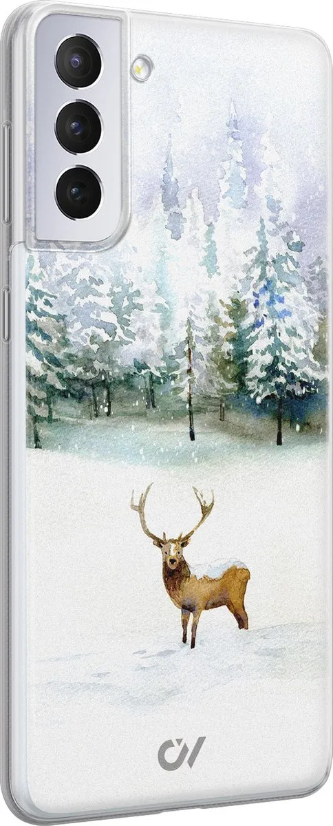 Casevibes Samsung Galaxy S21 Hoesje - Wit Rendier - S/S21/UV/031