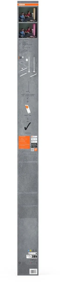 Osram SMART+ WiFi Vloerlamp RGB+TW 12W - Zwart - afbeelding 6 van 6