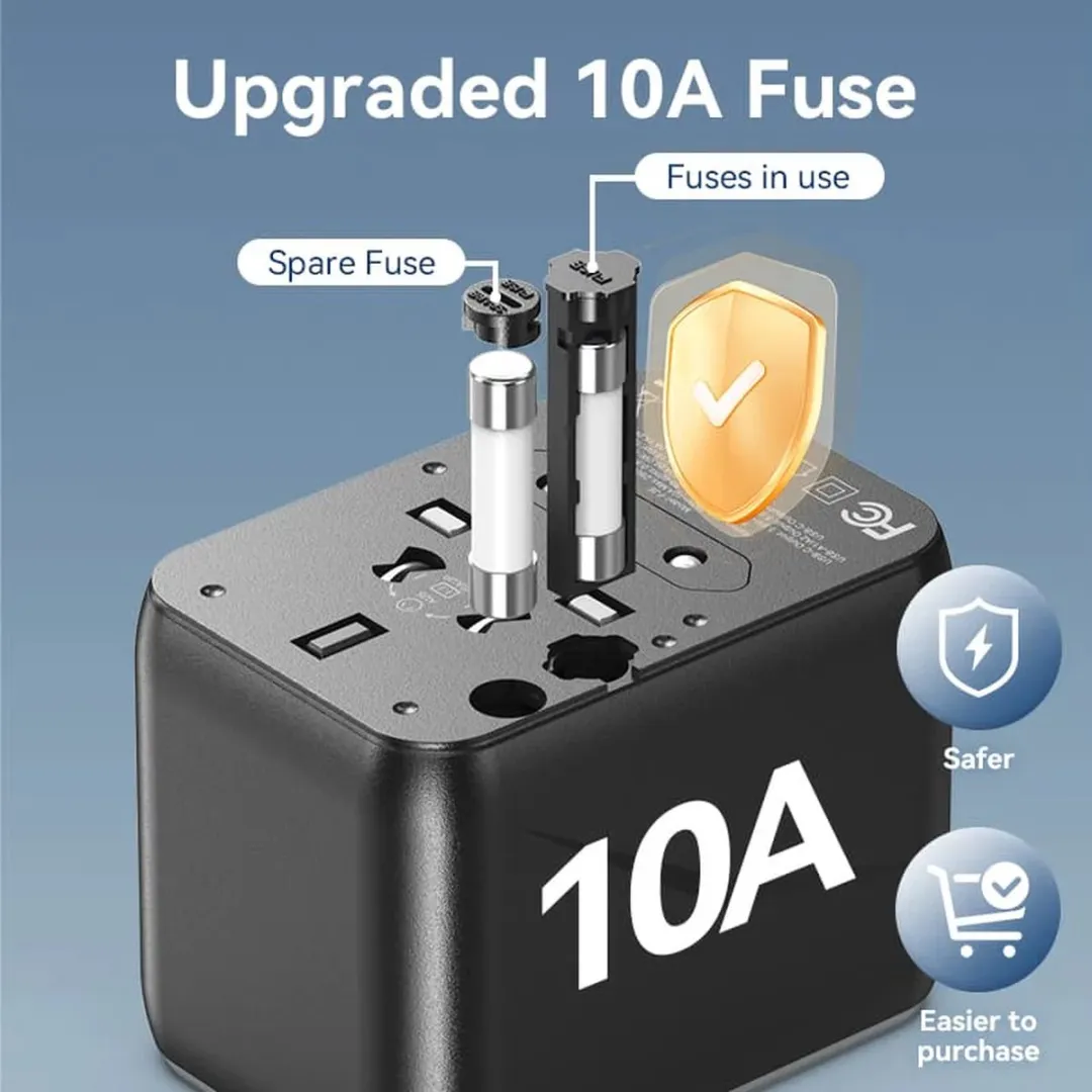 Vention 20W Universele Reizigersadapter 3-Port USB - Zwart