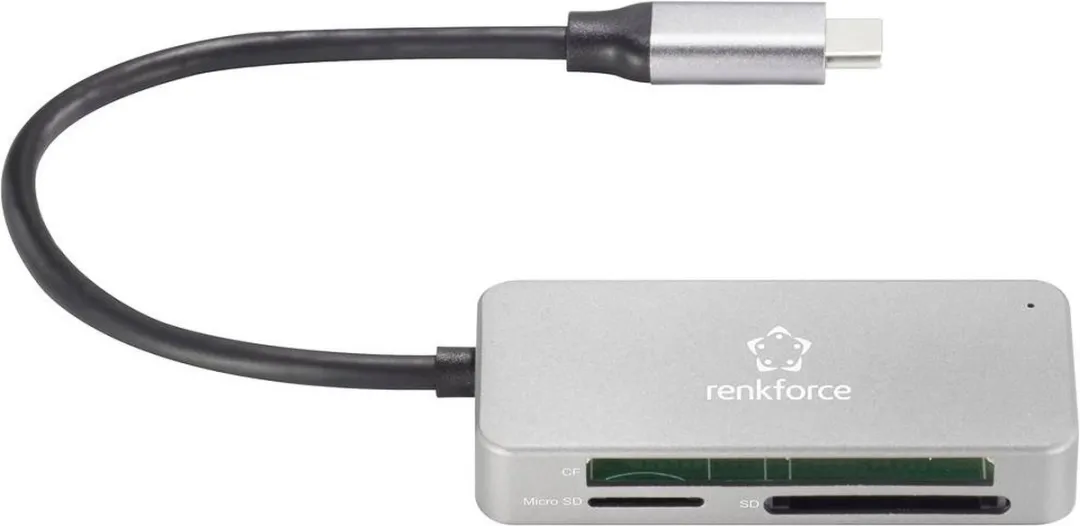 Renkforce RF-PCR-210 Externe Geheugenkaartlezer USB-C - Zilver
