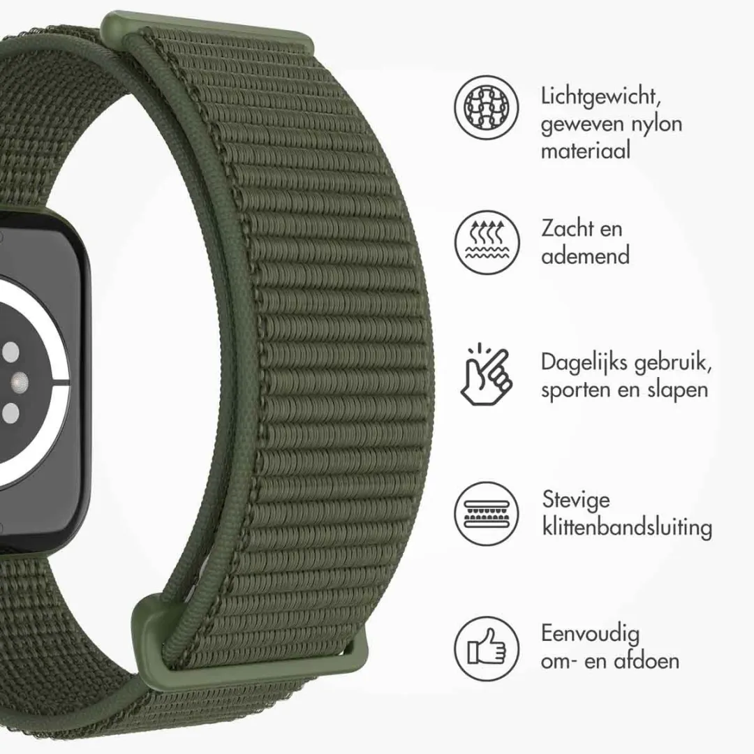 Imoshion Nylon Bandje Apple Watch 42mm - Donkergroen