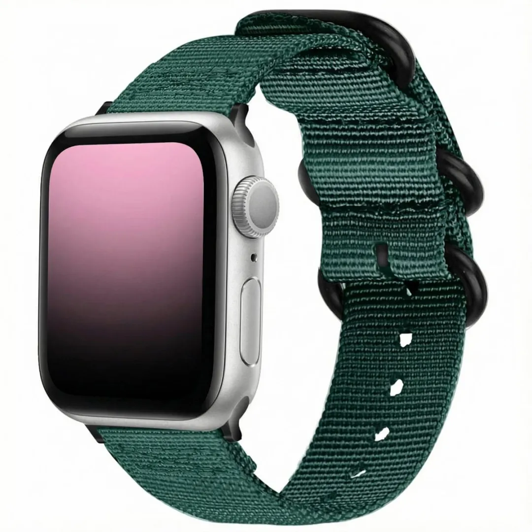 Imoshion Nylon Bandje Apple Watch 42mm - Donkergroen