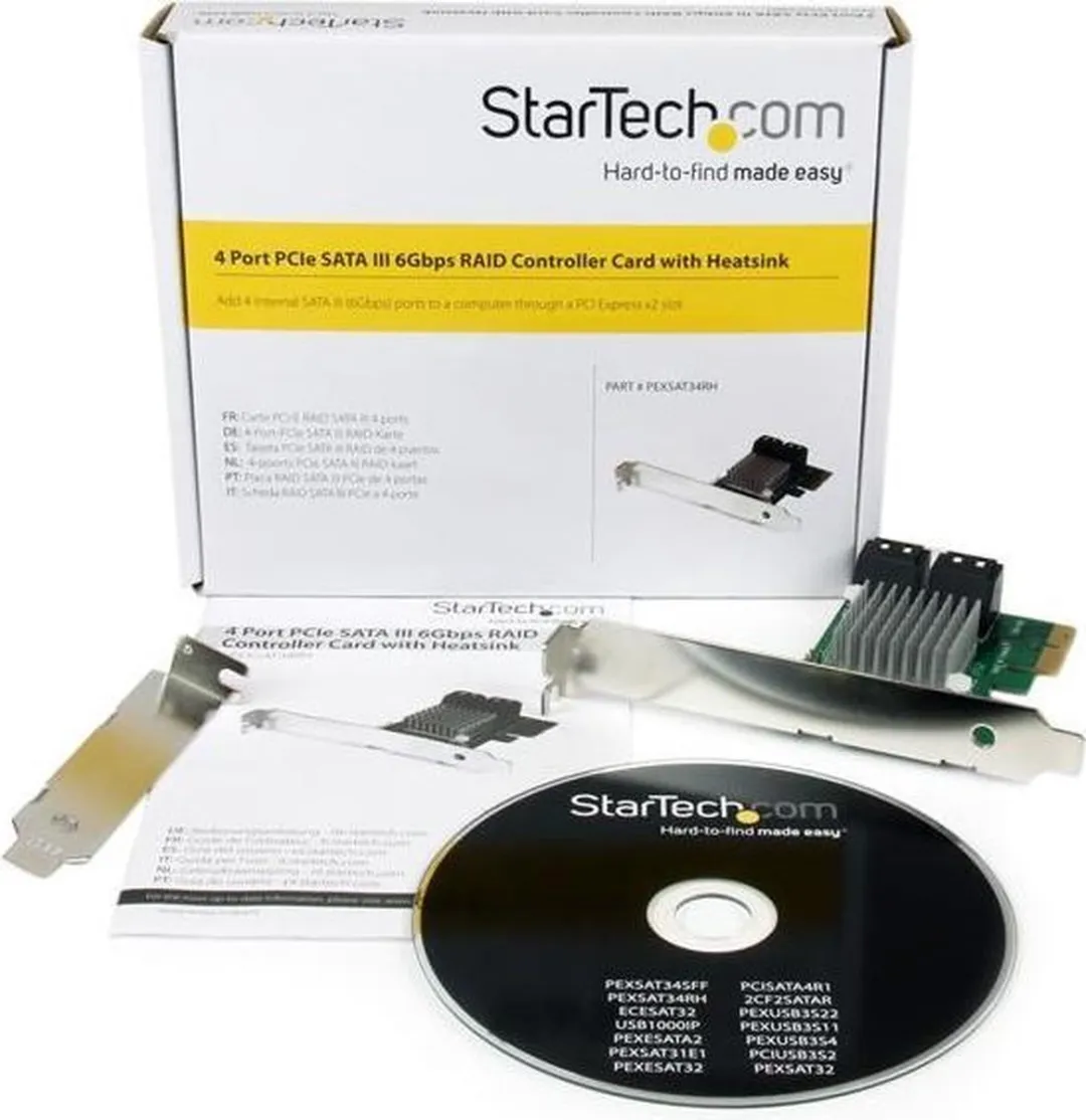 Startech PEXSAT34RH RAID-controllerkaart - 4 Poorten