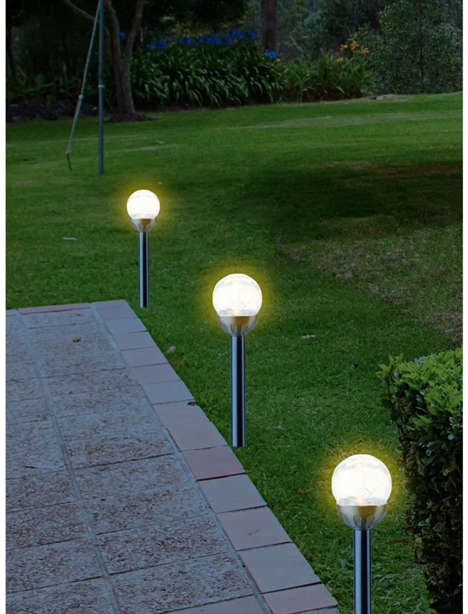 Lumineo Navi Solar Buiten LED RVS Bolstekers 30cm - 10 Stuks - afbeelding 2 van 4
