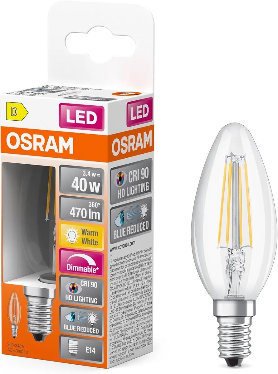 Osram E14 LED 3.4W 2700K Warm Wit