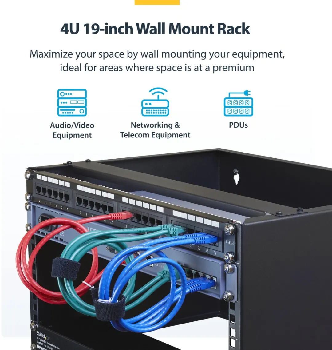 Startech WALLMOUNT4 Vaste Beugel - Zwart