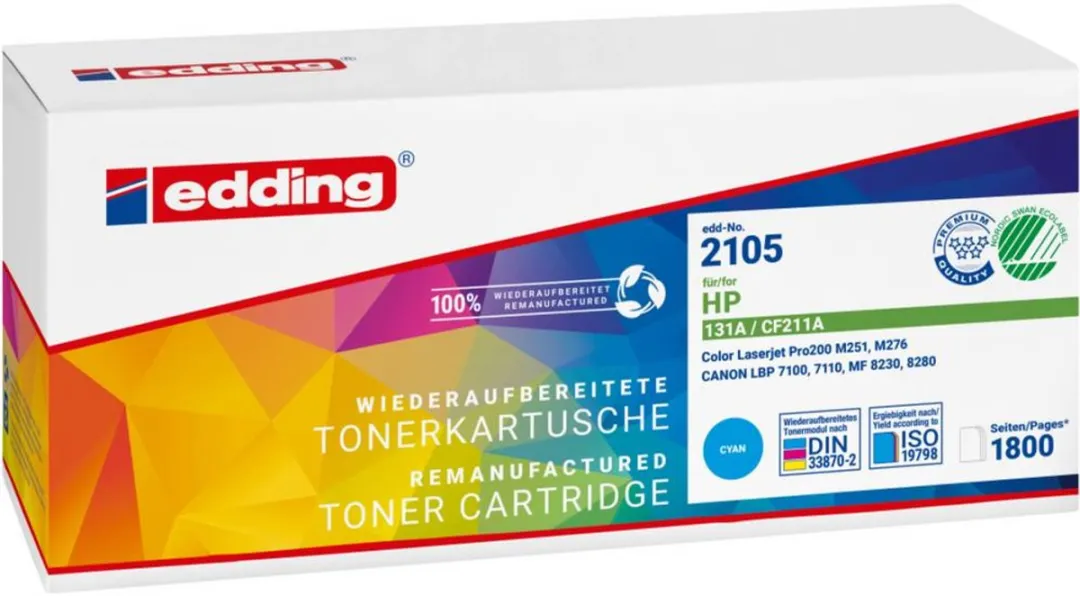 edding EDD-2105 Toner - Cyaan - 1800 Bladzijden