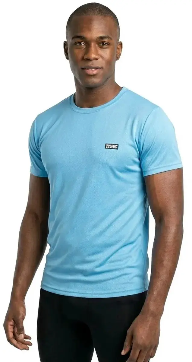 226ERS Color Block T-shirt Korte Mouw - Blauw - M - afbeelding 6 van 6