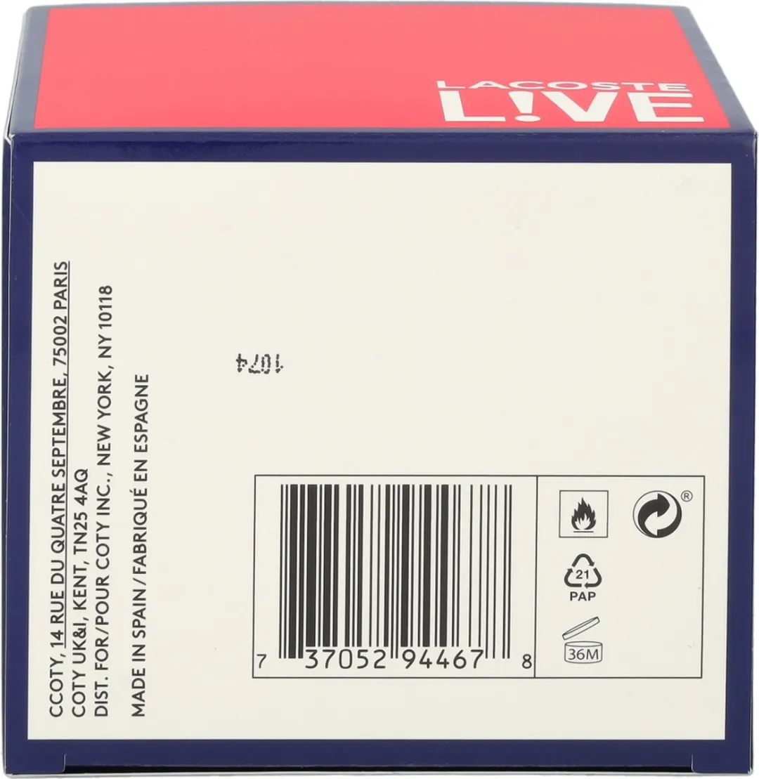 Lacoste - Live pour Homme - Eau De Toilette - 60ML