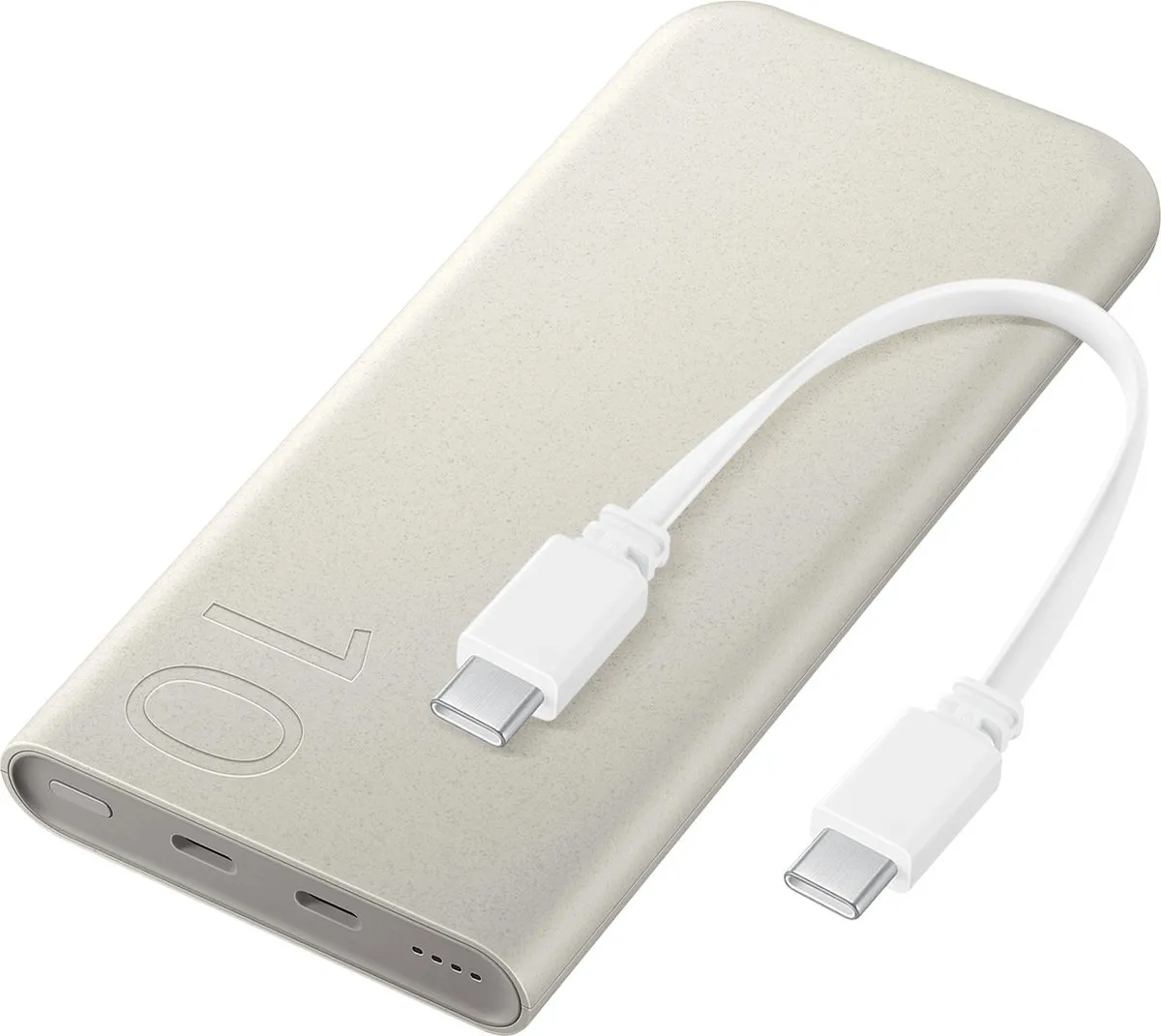 Samsung Fast Charge Duo Powerbank 10.000mAh - Beige + USB-C Adapter 25W - Zwart