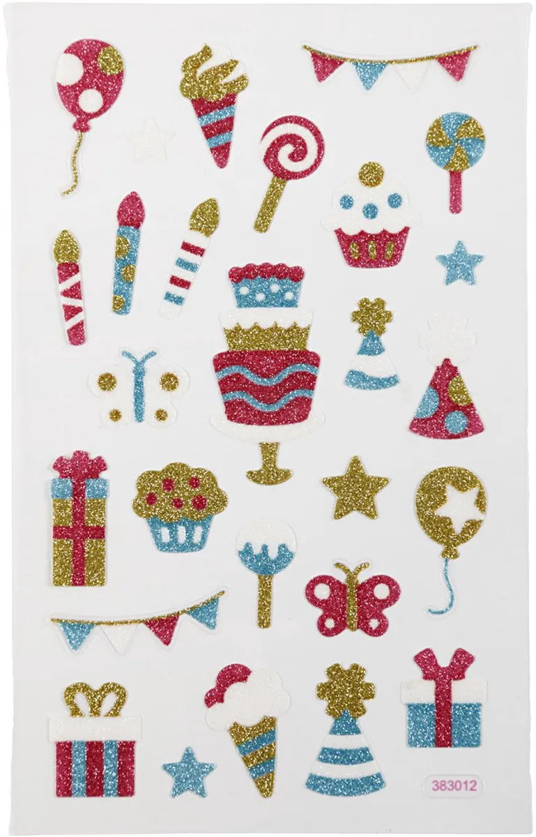 Creativ Company Glitter Stickers Verjaardag Thema