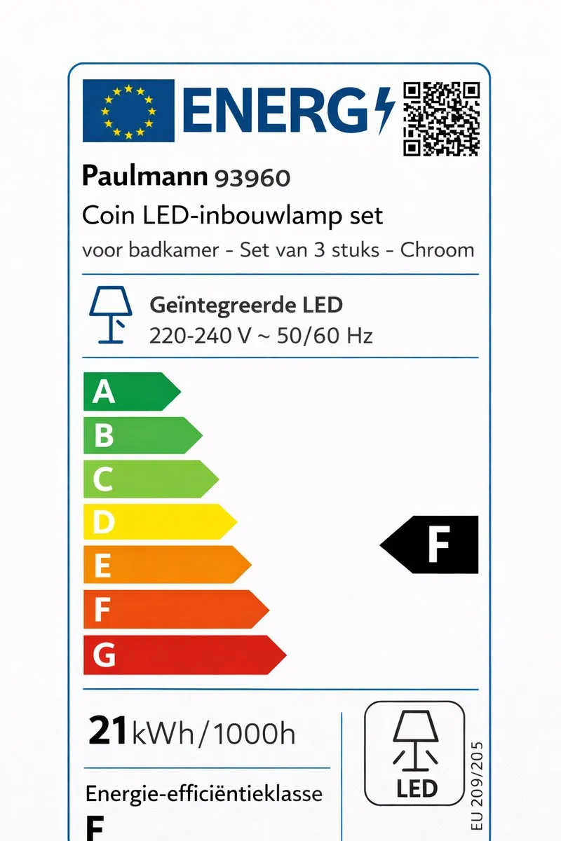 Paulmann 93960 Coin LED-lamp - Dimbaar - 3 Stuks