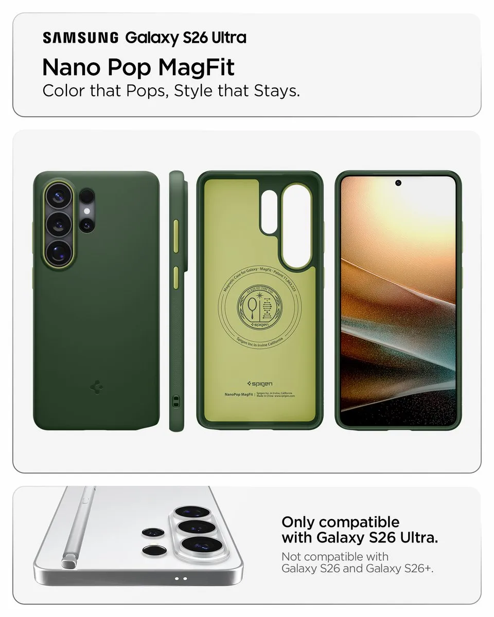 Spigen Nano Pop MagFit Backcover S26 Ultra - Avo Green - 8800337241600