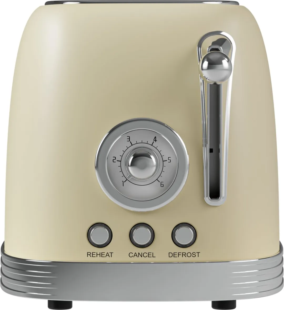 KitchenBrothers Retro Broodrooster KB1004164 - 815W - 2 Sleuven